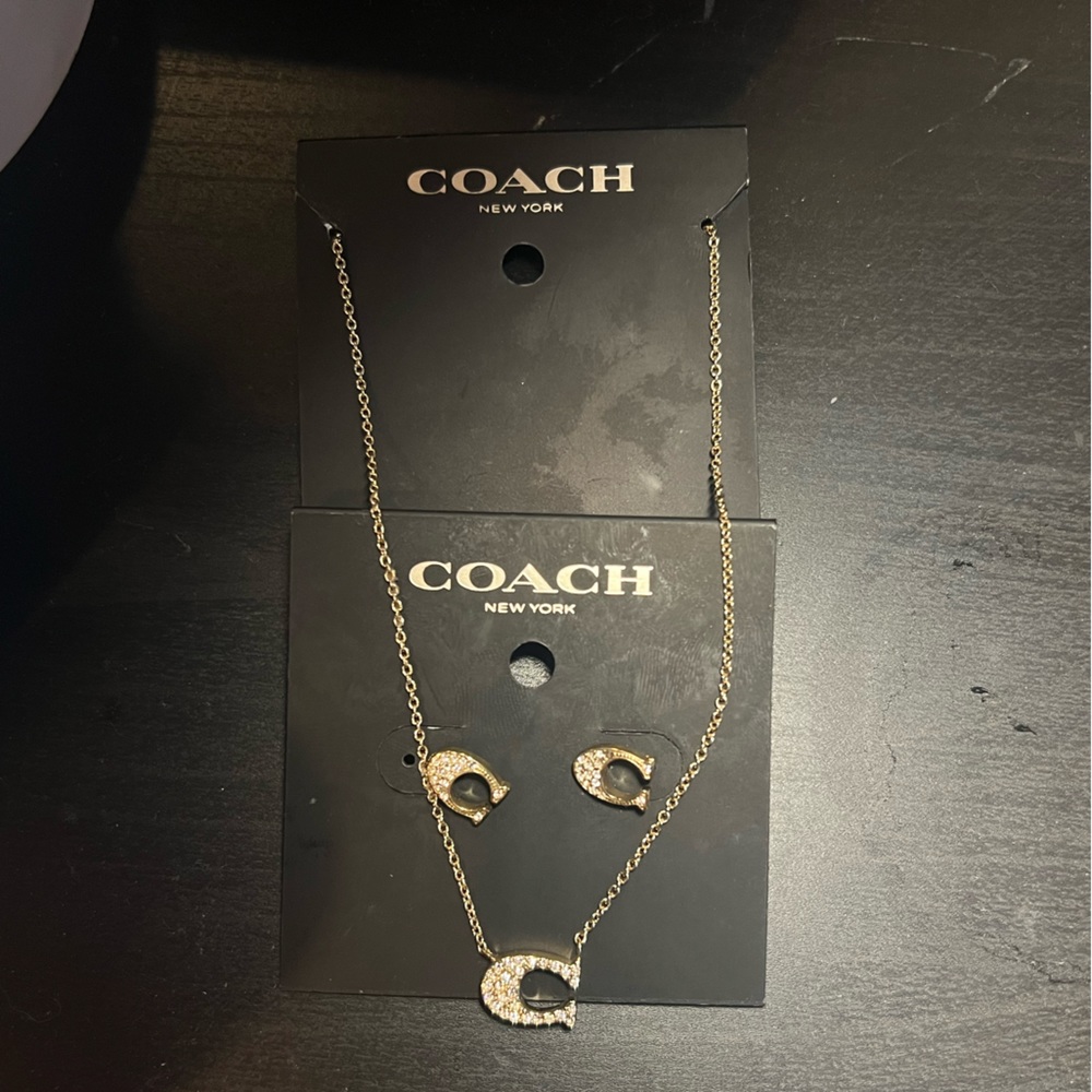 Coach Earrings and Necklace
